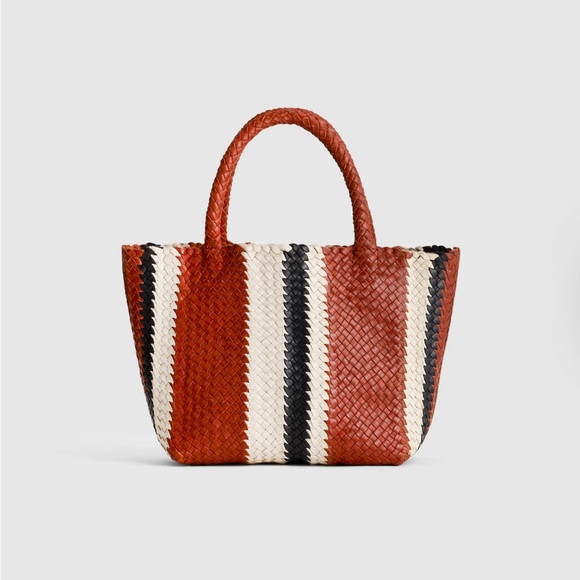Madewell Handbags - NEW Madewell The Handwoven Mini Tote leather in Dusty Redwood Multi NV808 $158